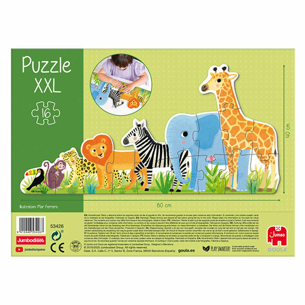 Jumbo Spiele GOULA XXL-Puzzle Dschungel Von Klein Bis Groß, Kinderpuzzle, Legespiel, Kinder, 53426