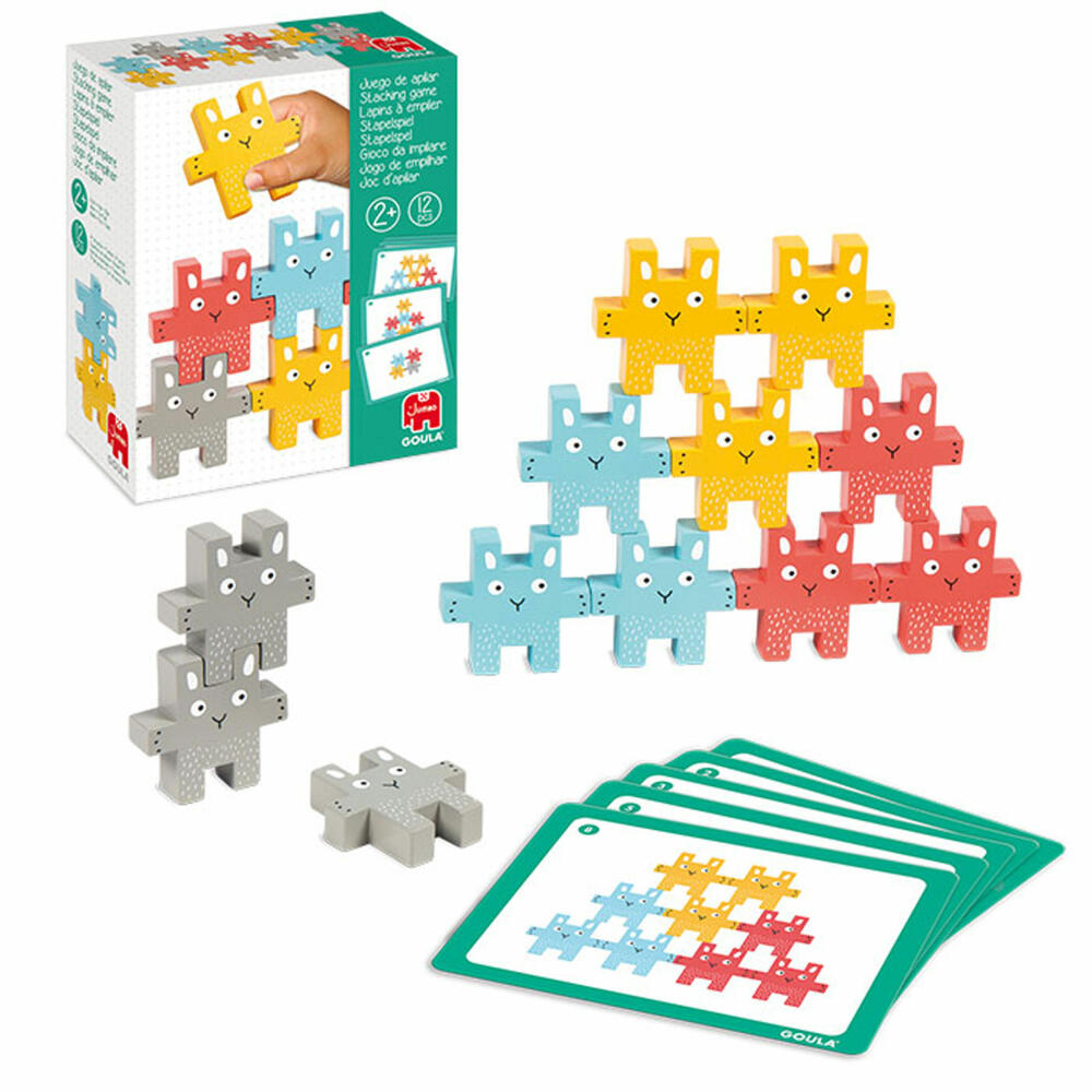 Jumbo Games GOULA Stacking Game Rabbit, Stacking Toy, Wooden Toy, Children's Toy, Wood, 55243