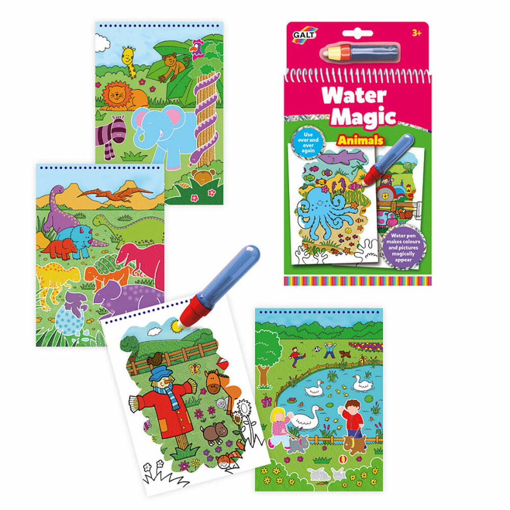 Jumbo Spiele GALT Water Magic Tiere, Malbuch, Malen mit Wasser, Wasserstift, ab 3 Jahre, A3079H