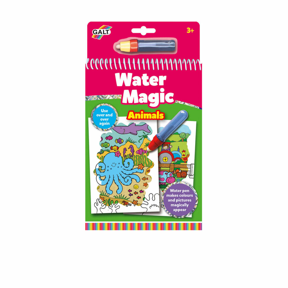 Jumbo Spiele GALT Water Magic Tiere, Malbuch, Malen mit Wasser, Wasserstift, ab 3 Jahre, A3079H