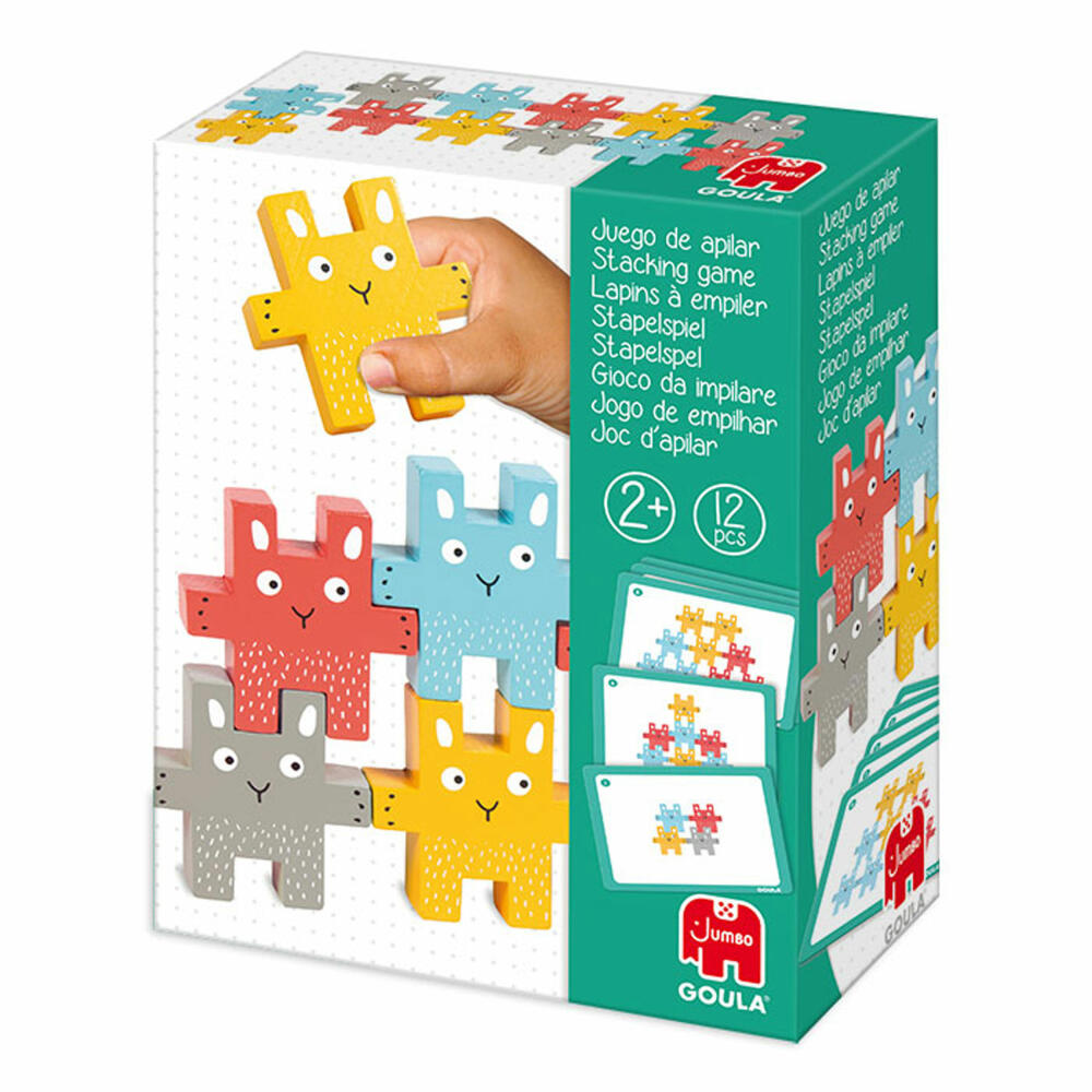 Jumbo Games GOULA Stacking Game Rabbit, Stacking Toy, Wooden Toy, Children's Toy, Wood, 55243