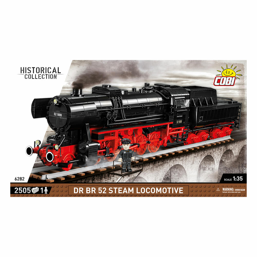 COBI Klemmbausteinset DR BR 52 Dampflokomotive, Eisenbahn, 2505 Teile, 6282