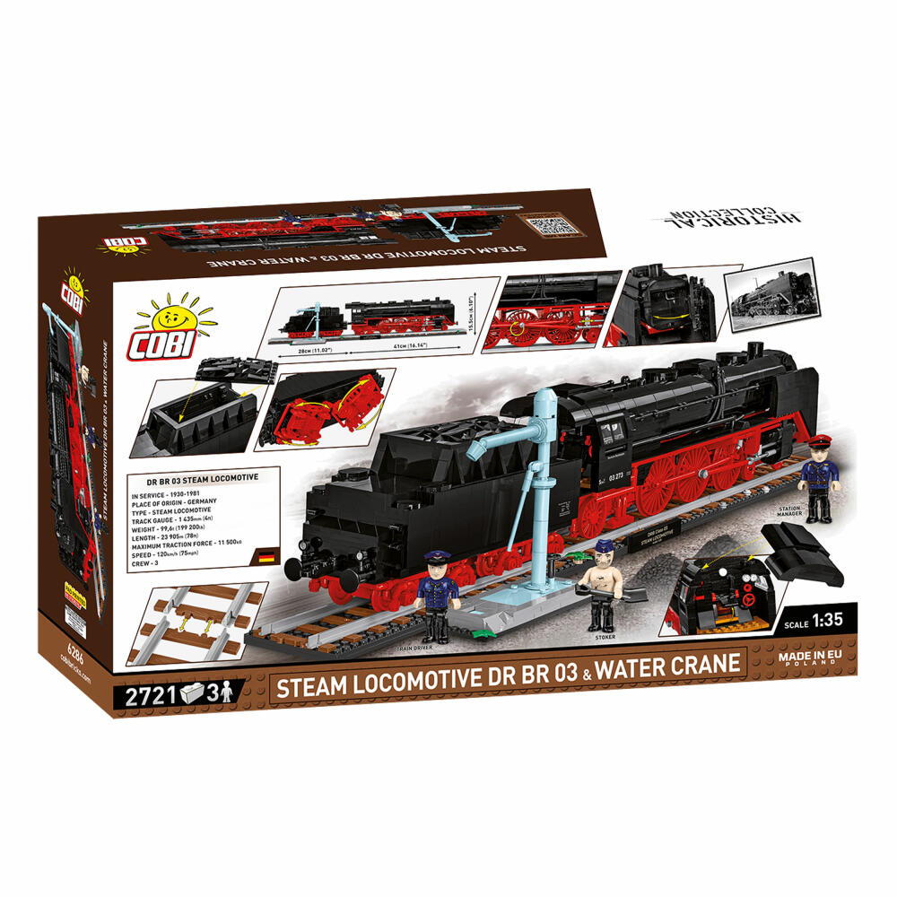 COBI Klemmbausteinset DR BR 03 Dampflokomotive & Wasserpumpe, 2747 Teile, 6286