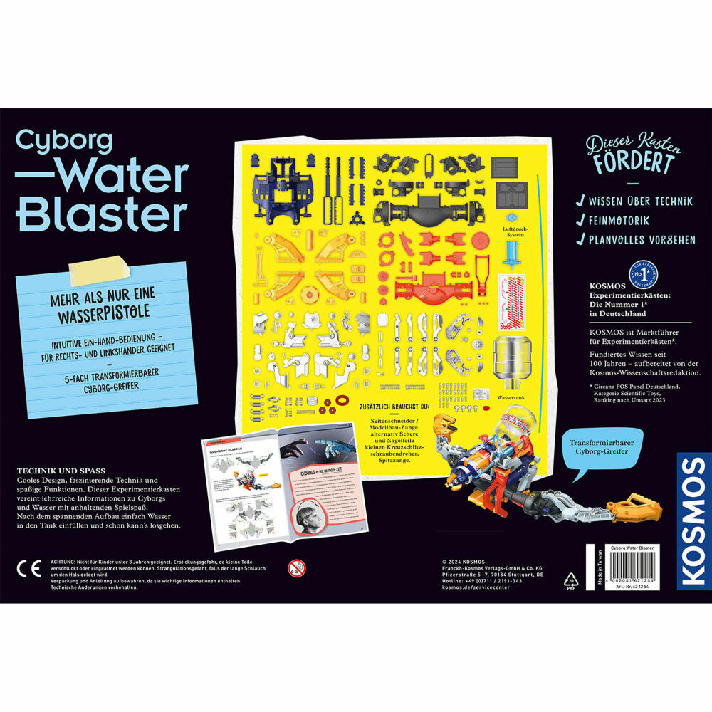 KOSMOS Cyborg Water-Blaster, Experimentierkasten, Baukasten, Gadget, ab 8 Jahren, 621254