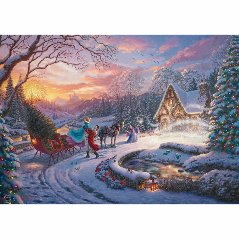 Schmidt Spiele Disney Cinderella Bringing Home for Christmas, Thomas Kinkade, Puzzle, Erwachsenenpuzzle, 1000 Teile, 58035