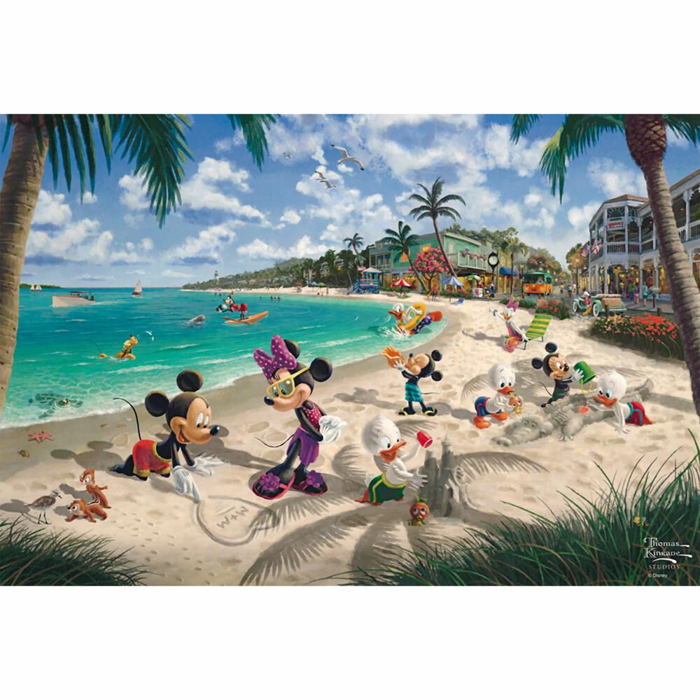 Schmidt Spiele Disney Mickey & Minnie in Florida, Thomas Kinkade, Puzzle, 200 Teile, Graspappe, 56559