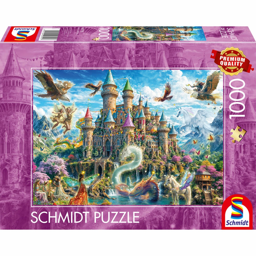 Schmidt Spiele Märchenschloss im Reich der Fantasie, Puzzle, Erwachsenenpuzzle, Standard, 1000 Teile, 59791