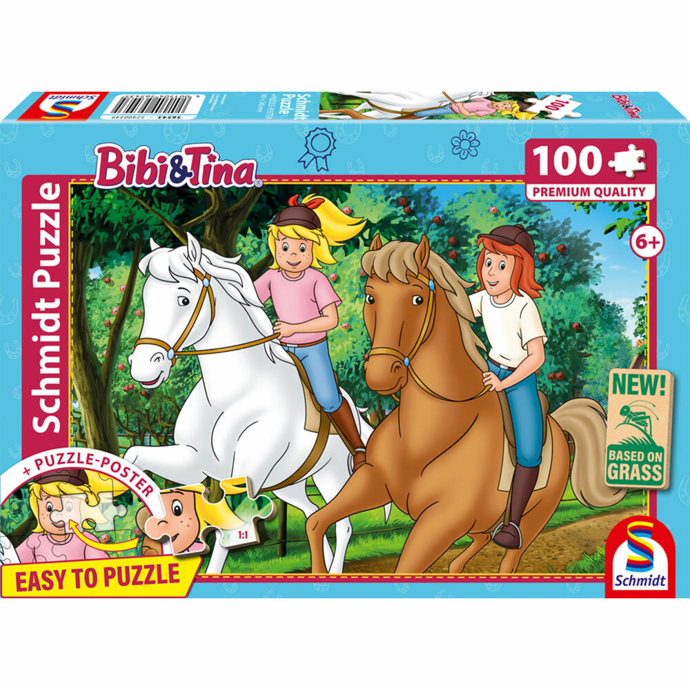 Schmidt Spiele Bibi & Tina Sommerausritt, Puzzle, Kinderpuzzle, 100 Teile, ab 6 Jahren, 56543