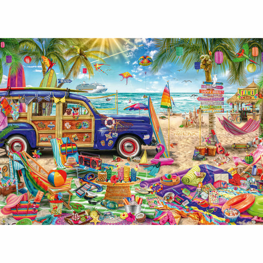 Schmidt Spiele Sonnige Auszeit am Strand, Puzzle, Erwachsenenpuzzle, Standard, 1000 Teile, 59793