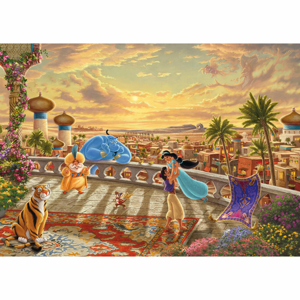 Schmidt Spiele Disney Jasmine Dancing in the Desert Sunlight, Thomas Kinkade, Puzzle, Erwachsenenpuzzle, 1000 Teile, 58032