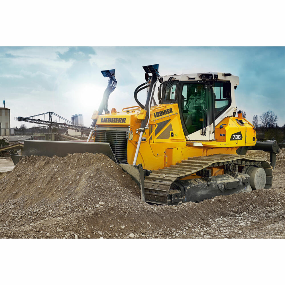 Schmidt Spiele Liebherr Planierraupe PR736, Puzzle, Kinderpuzzle, 60 Teile, ab 5 Jahren, 56549