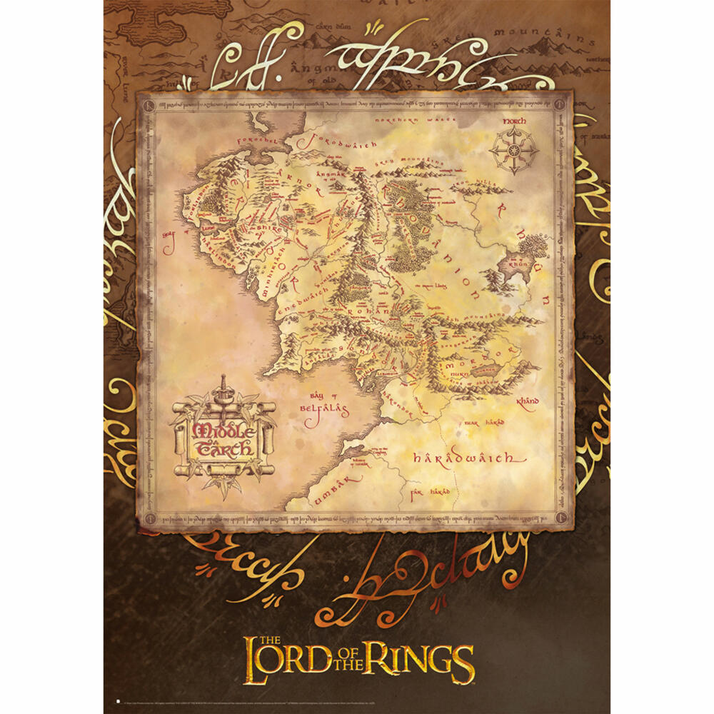 Schmidt Spiele Herr der Ringe Middle Earth, Puzzle, Erwachsenenpuzzle, Premium, 1000 Teile, 58551
