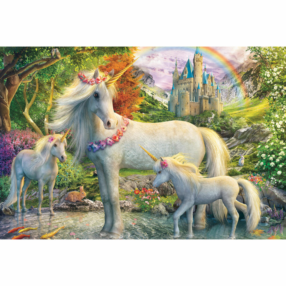 Schmidt Spiele Einhornstute mit zwei Fohlen, Puzzle, Kinderpuzzle, 200 Teile, ab 8 Jahren, 56540