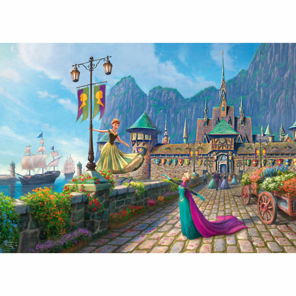 Schmidt Spiele Disne, Frozen Celebrating in Arendelle, Thomas Kinkade, Puzzle, Erwachsenenpuzzle, 1000 Teile, 58042