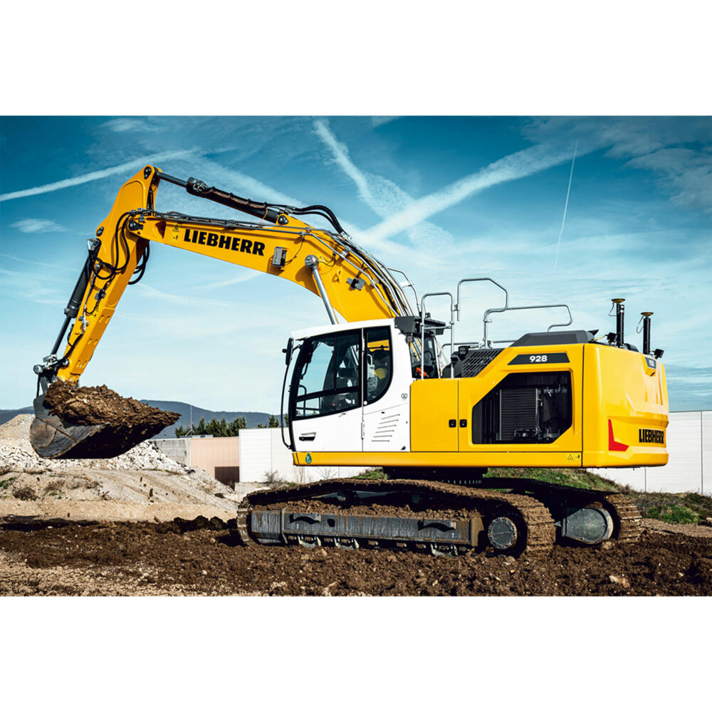 Schmidt Spiele Liebherr Raupenbagger R928, Puzzle, Kinderpuzzle, 100 Teile, ab 6 Jahren, 56550