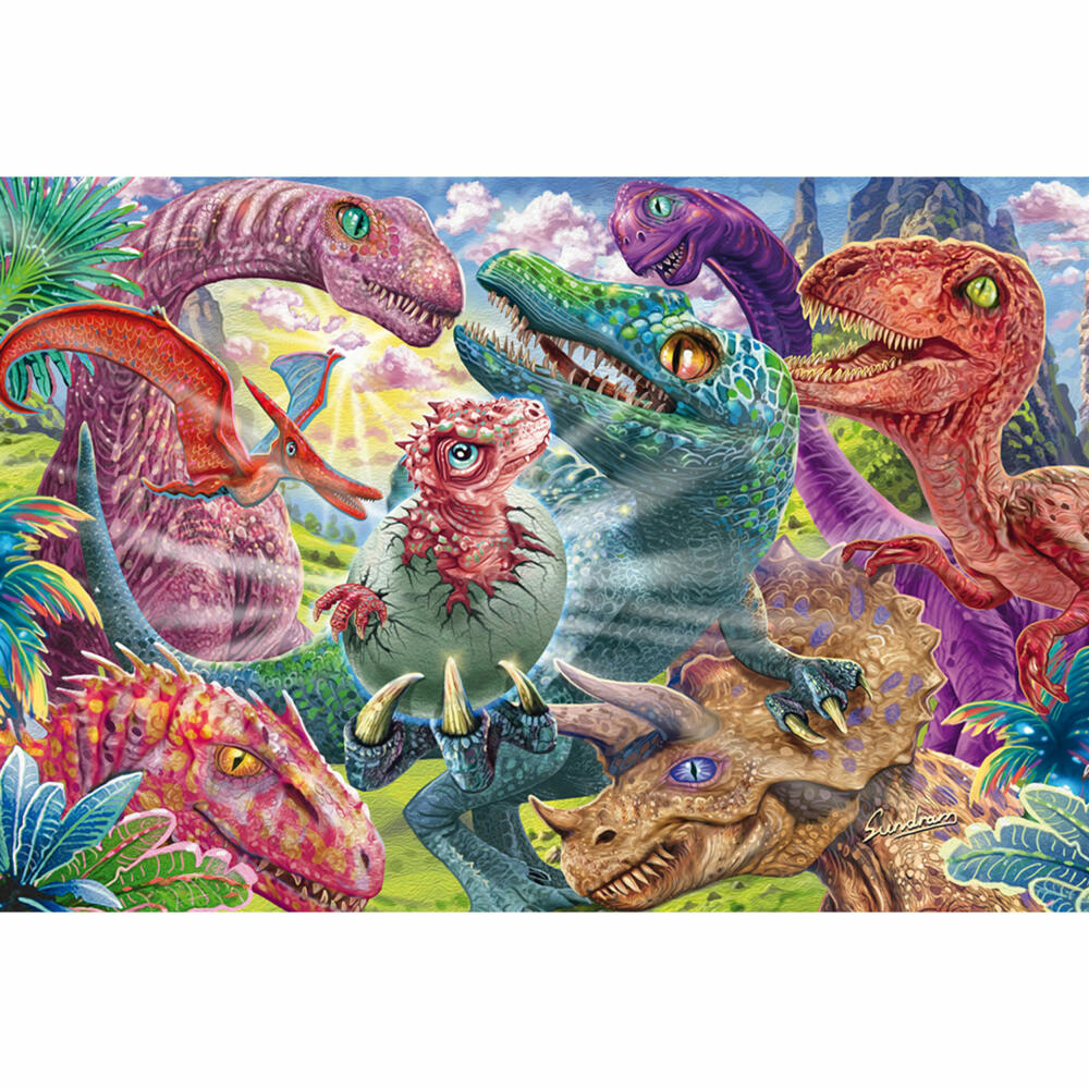 Schmidt Spiele Kleine Dinos große Abenteuer, Puzzle, Kinderpuzzle, 100 Teile, ab 6 Jahren, 56527