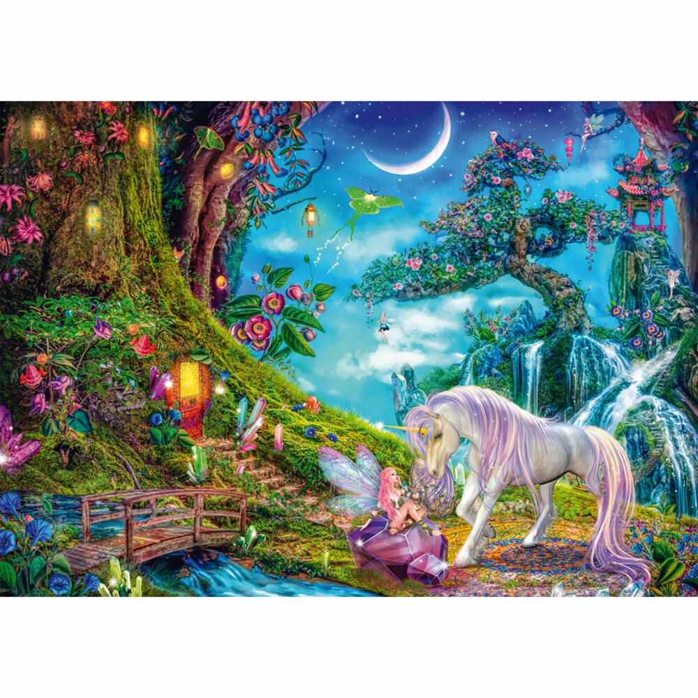 Schmidt Spiele Wo sich Einhorn und Elfe gute Nacht sagen, Puzzle, Erwachsenenpuzzle, Standard, 1000 Teile, 59790