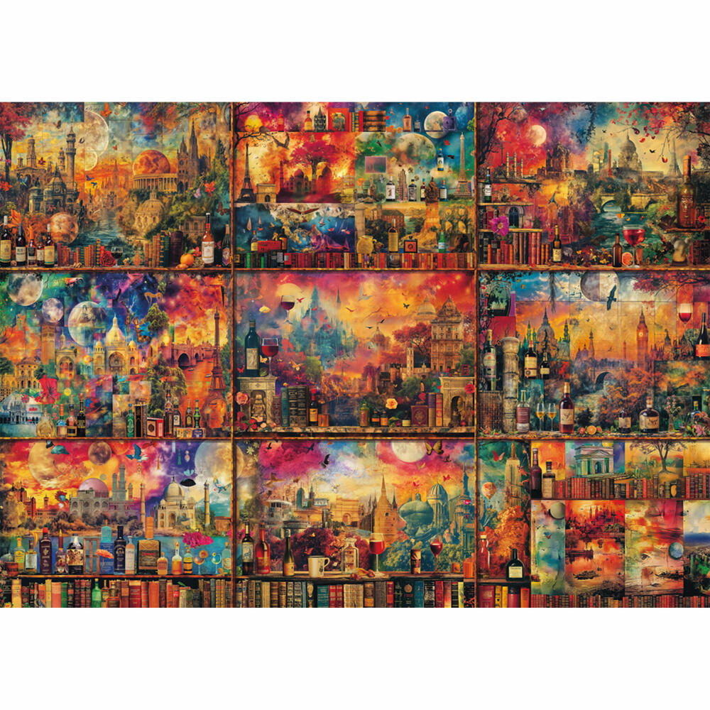 Schmidt Spiele Genussvolle Auszeit Auf Reisen mit Büchern und Wein, Puzzle, Erwachsenenpuzzle, Standard, 2000 Teile, 59745