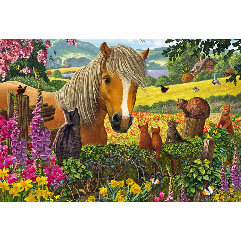 Schmidt Spiele Süßer Besuch auf der Pferdekoppel, Puzzle, Kinderpuzzle, 150 Teile, ab 7 Jahren, 56526