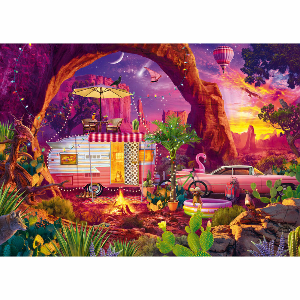 Schmidt Spiele Camping-Paradies in der Wüste, Jeff Haynie, Puzzle, Erwachsenenpuzzle, 1000 Teile, 58574