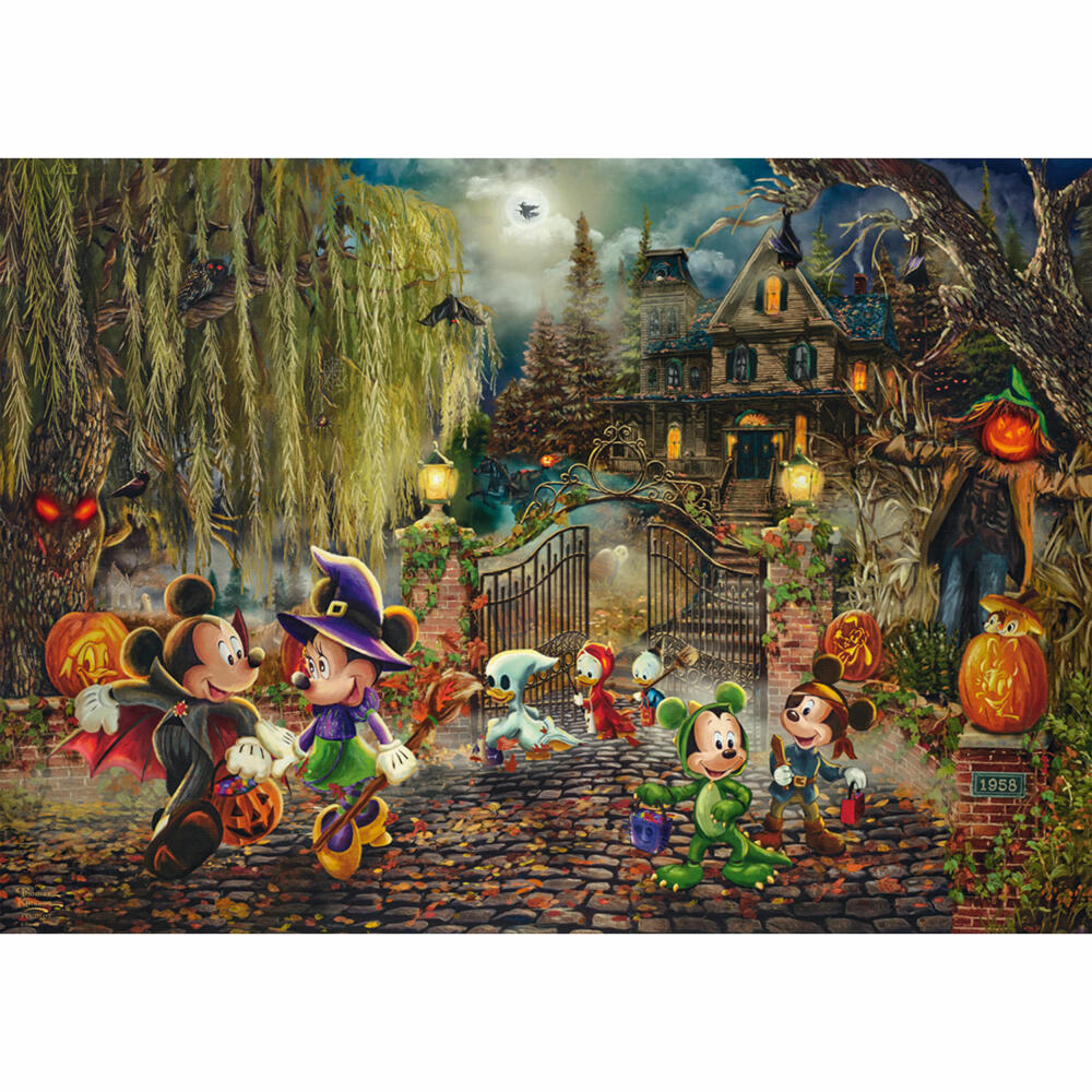Schmidt Spiele Disney Mickey & Minnie Halloween Fun, Thomas Kinkade, Puzzle, Erwachsenenpuzzle, 1000 Teile, 58033