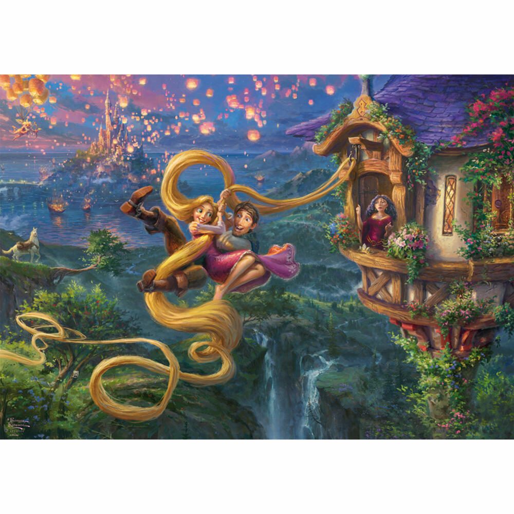 Schmidt Spiele Disney Rapunzel Tangled up in Love, Thomas Kinkade, Puzzle, Erwachsenenpuzzle, 1000 Teile, 58034