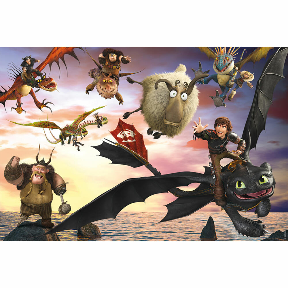 Schmidt Spiele Dragons Drachenreiter in Aktion, Puzzle, Kinderpuzzle, 100 Teile, ab 6 Jahren, 56547
