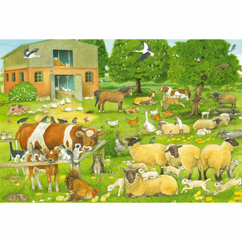 Schmidt Spiele Tierkinder auf dem Bauernhof, Puzzle, Kinderpuzzle, 100 Teile, ab 6 Jahren, 56528