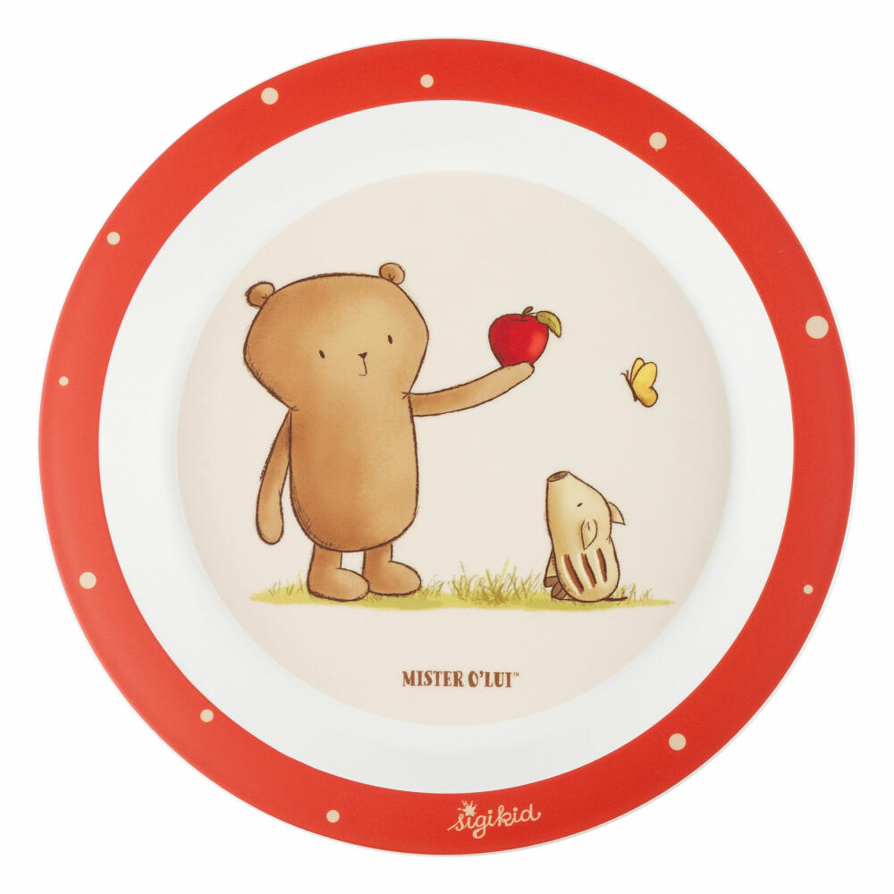 sigikid Mister O Lui Geschirr Set rot, 6-tlg., Kindergeschirr, Kinder, Teller, Schüssel, Gabel, Löffel, Becher, 52914