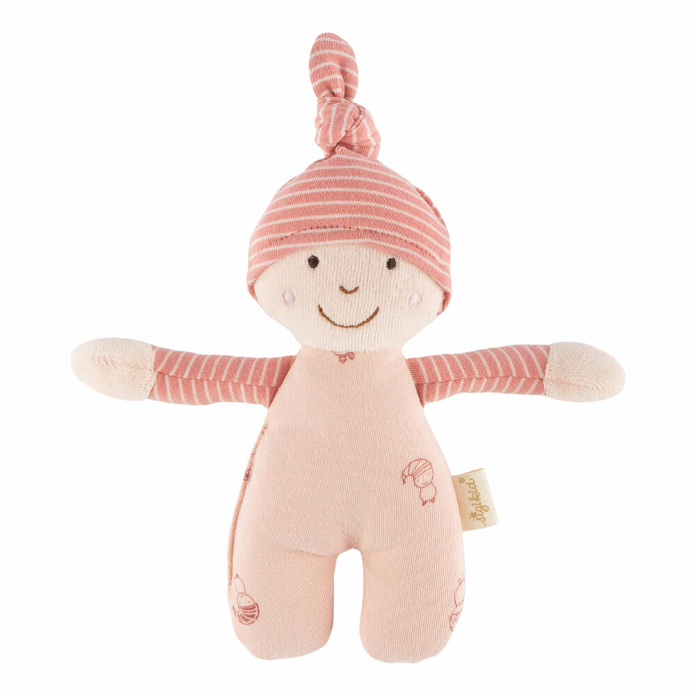 sigikid Püppchen sigibaby, Rassel, Puppe, Rasselpüppchen, Spielzeug, Baby, Baumwolle, Rosa, 39984