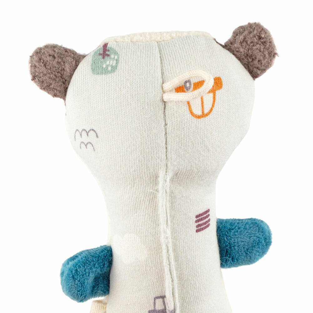 sigikid Greifling Dachs sigibaby, Greifspielzeug, Babyspielzeug, Spielzeug, Baby, Baumwolle, Weiß / Blau, 39987