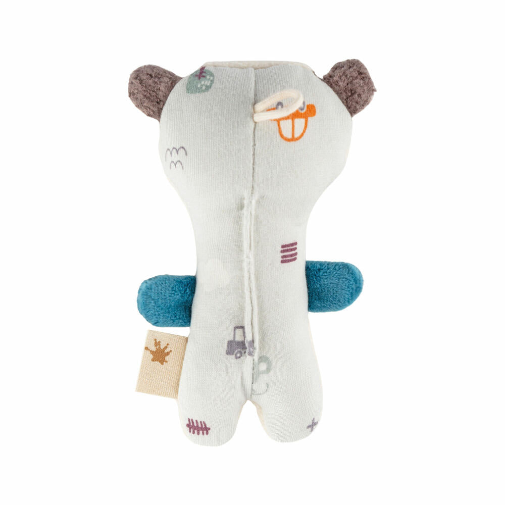 sigikid Greifling Dachs sigibaby, Greifspielzeug, Babyspielzeug, Spielzeug, Baby, Baumwolle, Weiß / Blau, 39987