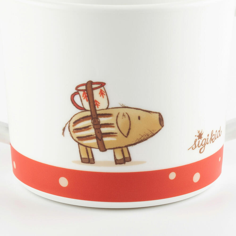sigikid Mister O Lui Tasse rot, Kindertasse, Henkeltasse, Trinklerntasse, rPET, 250 ml, 52915