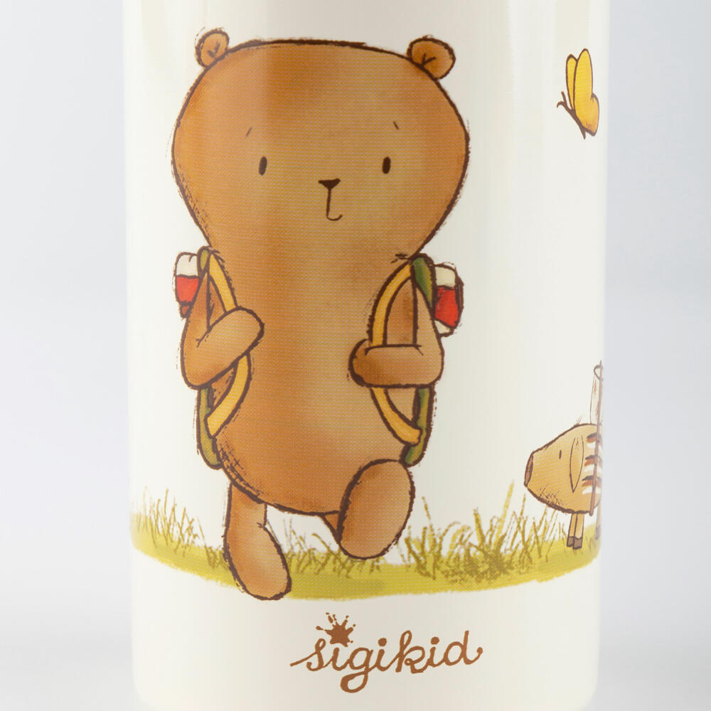 sigikid Mister O Lui Trinkflasche, Kindertrinkflasche, Kinder Flasche, Wasserflasche, Edelstahl, 400 ml, 52927