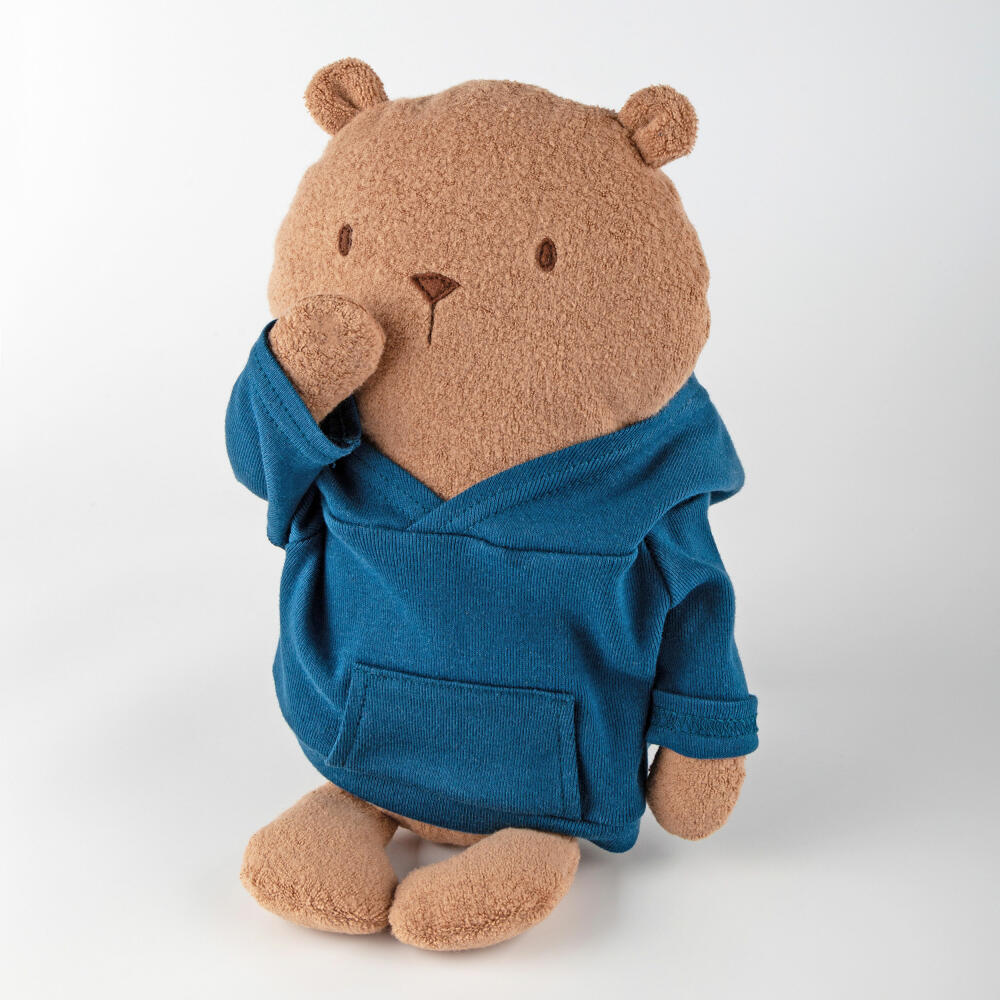 sigikid Mister O Lui Mister O Lui, blauer Hoodie, Kuscheltier, Plüschtier, Stofftier, Baumwolle / Polyester, 52933