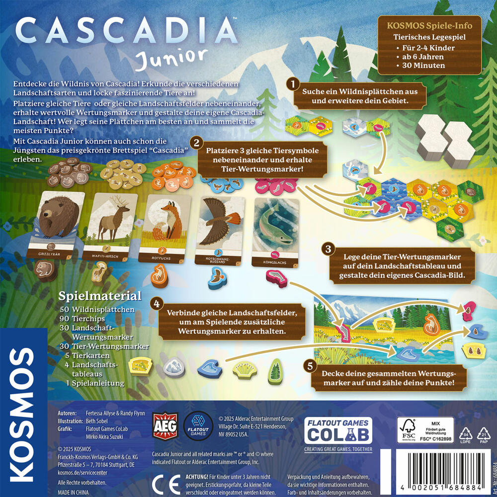 KOSMOS Cascadia Junior, Kinderspiel, Gesellschaftsspiel, Familienspiel, ab 6 Jahre, 684884