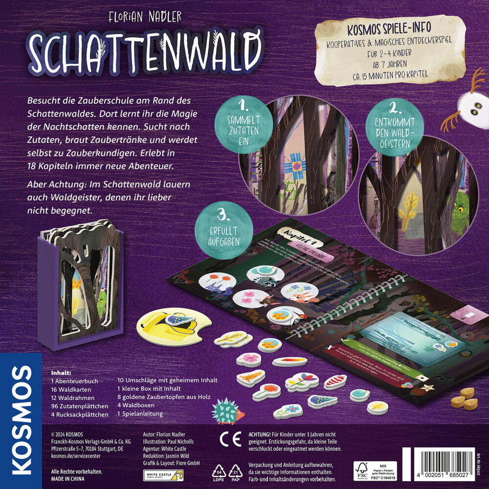 KOSMOS Schattenwald, Kinderspiel, Kooperatives Entdeckerspiel, Gesellschaftsspiel, ab 7 Jahren, 685027