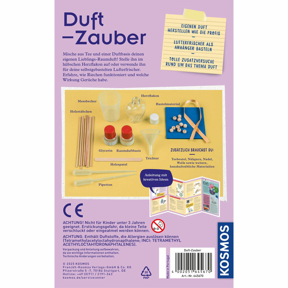 KOSMOS Duft-Zauber, Experimentierkasten, Raumduft, Lufterfrischer, Experimentierset, ab 8 Jahren, 645670