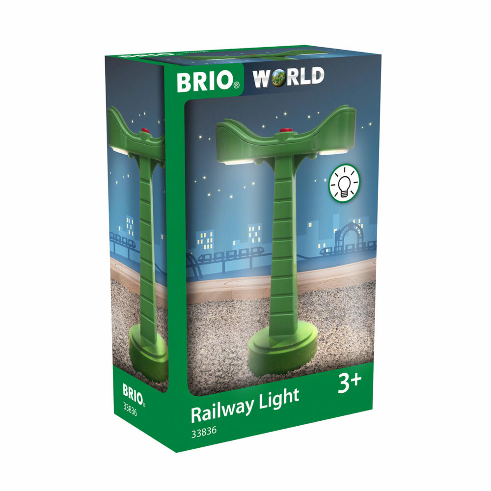 BRIO World LED track lighting, wooden railway accessories, track lighting, light, 33836