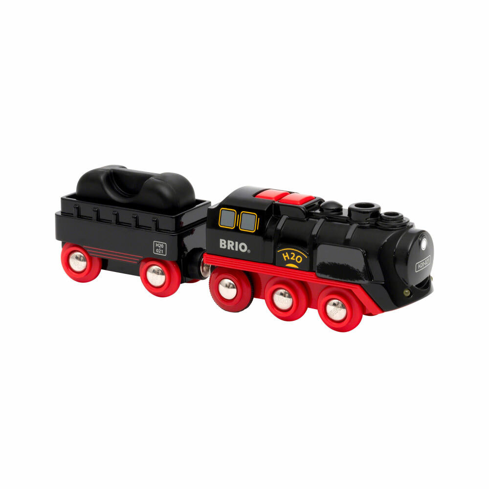 BRIO World Battery Steam Locomotive with Water Tank, Locomotive, Train, Locomotive, with Steam Effect, Wagon, 33884