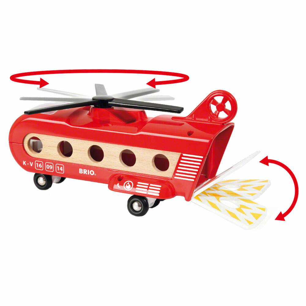 BRIO Eisenbahn-Transporthubschrauber, 8-tlg., Hubschrauber, Holzspielzeug, Holz Spielzeug, 33886