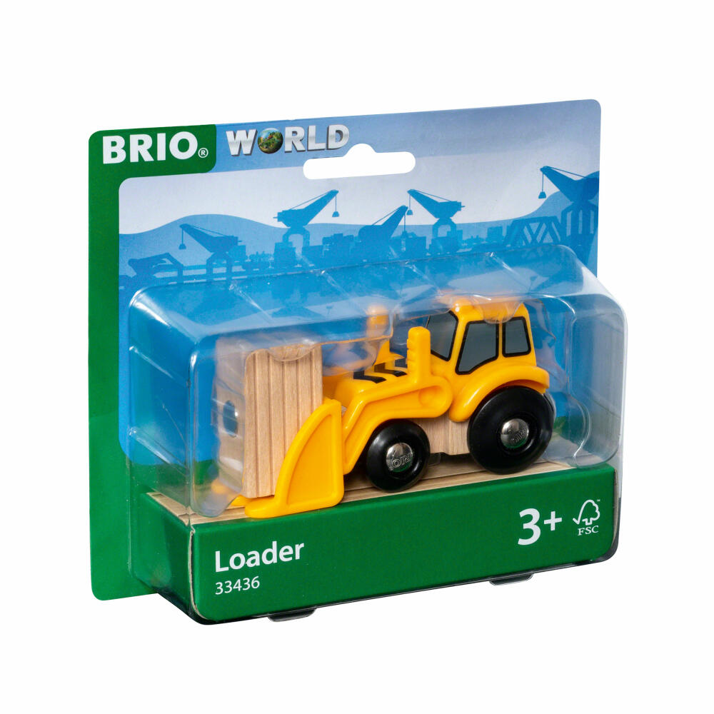 BRIO World Front Loader with Magnetic Load, Wooden Railway, Accessories, Toy, 33436