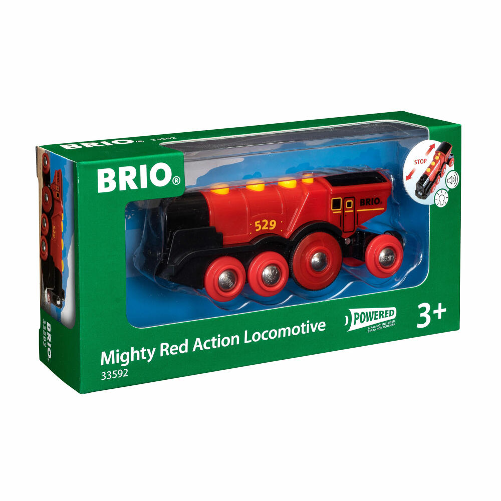 BRIO Rote Lola Batterielok, Zubehör für die Holzeisenbahn, Eisenbahn, Holzspielzeug, Holz Spielzeug, 33592