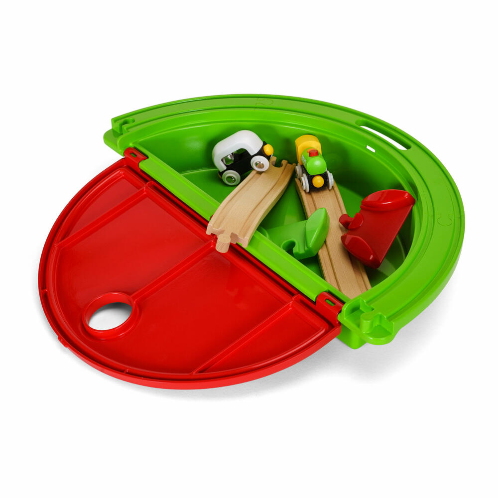 BRIO Mein erster BRIO Mitnehm-Spielkoffer, Holzeisenbahn, Eisenbahn, Holzspielzeug, Holz Kunststoff Spielzeug, 33711