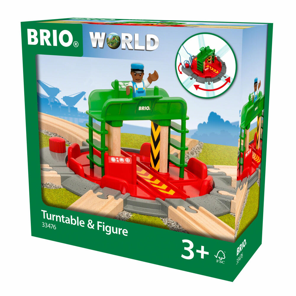 Brio Locomotive Turntable with Control Bridge, Wooden Railway, Railway Accessories, Wooden Toys, Toys, 33476