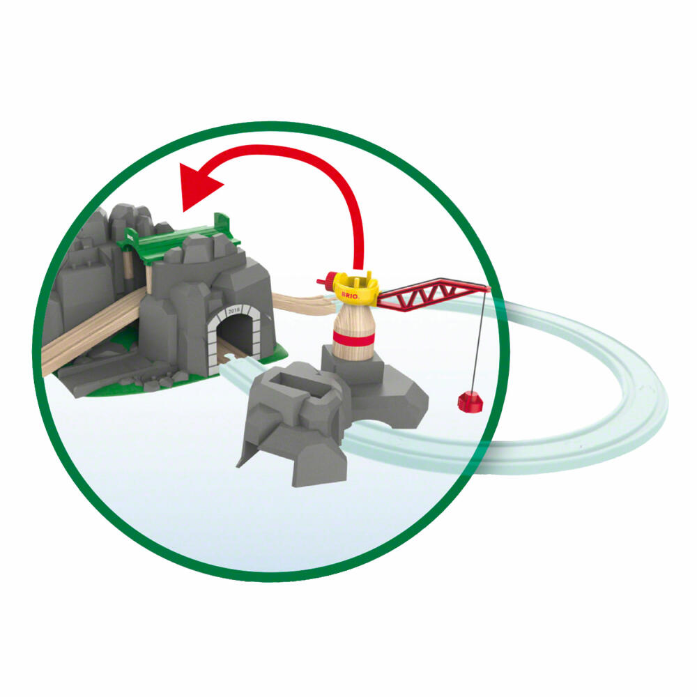 Brio Große Goldmine mit Sound-Tunnel, 7-tlg., Bergmine, Holzspielzeug, Spielzeug, 33889