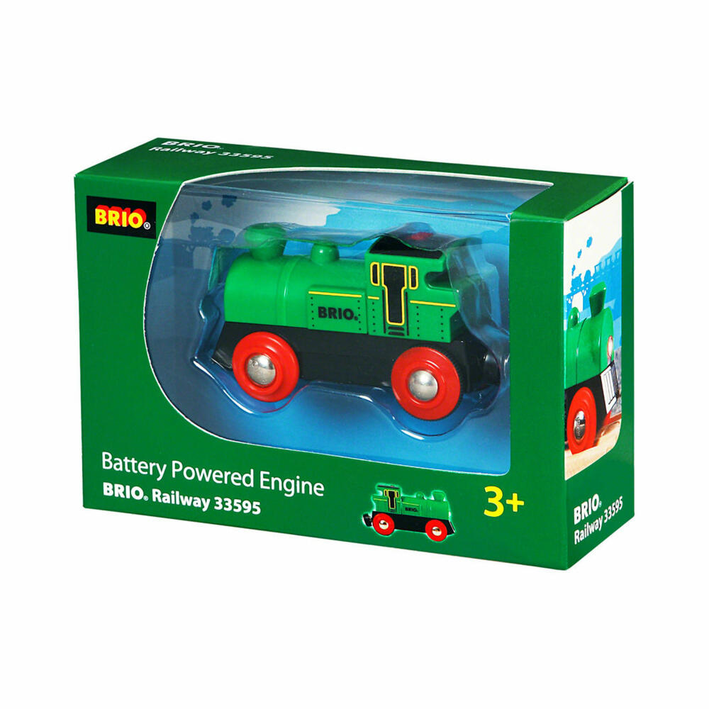 BRIO Speedy Green Batterielok, Zubehör für die Holzeisenbahn, Eisenbahn, Holzspielzeug, Holz Spielzeug, 33595