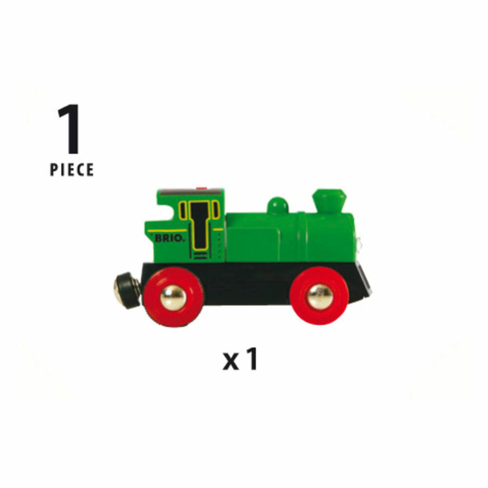 BRIO Speedy Green Batterielok, Zubehör für die Holzeisenbahn, Eisenbahn, Holzspielzeug, Holz Spielzeug, 33595