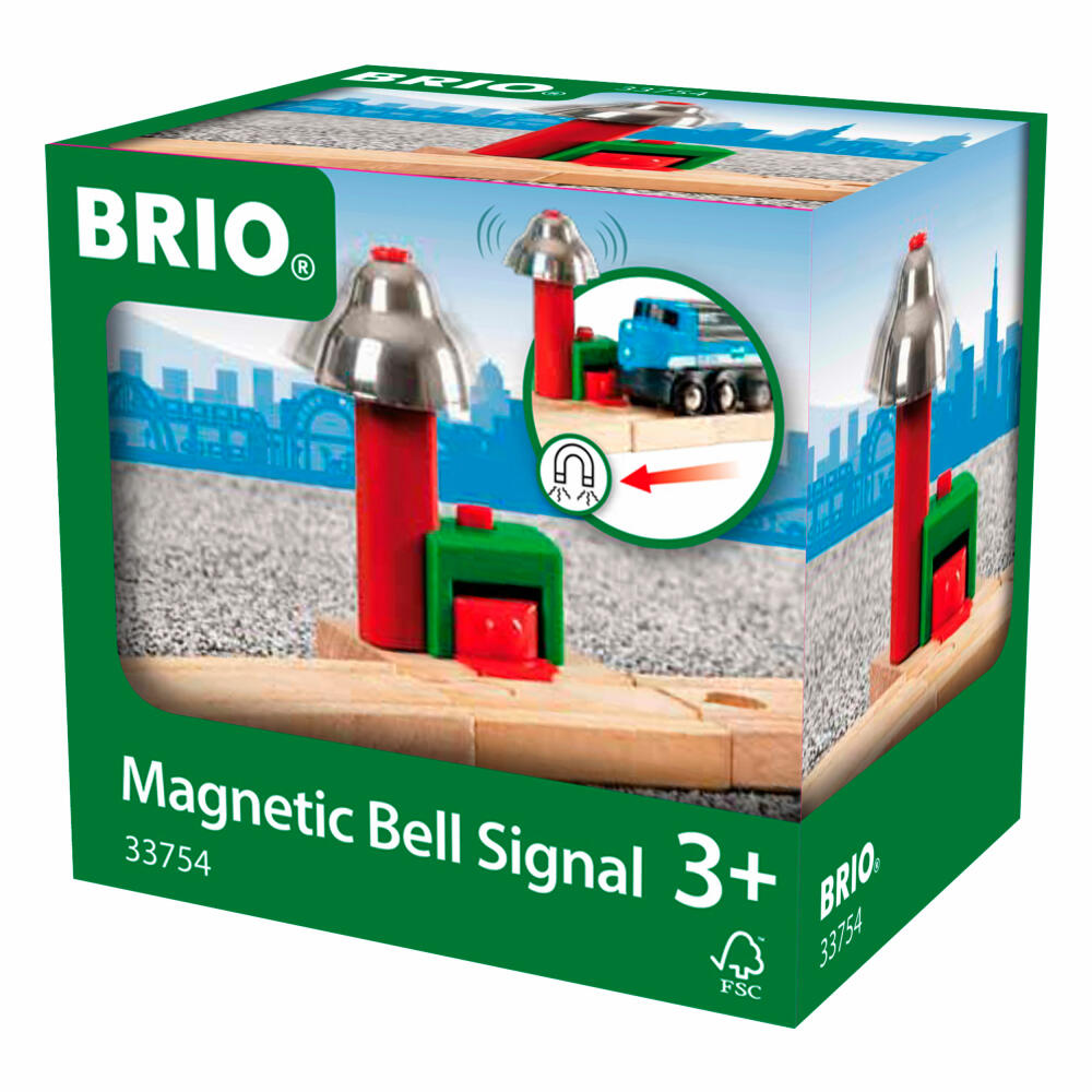 BRIO Magnetisches Glockensignal, Zubehör für die Holzeisenbahn, Eisenbahn, Holzspielzeug, Holz Spielzeug, 33754