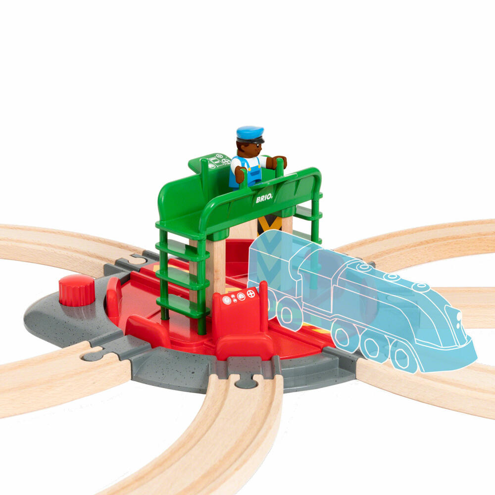 Brio Locomotive Turntable with Control Bridge, Wooden Railway, Railway Accessories, Wooden Toys, Toys, 33476